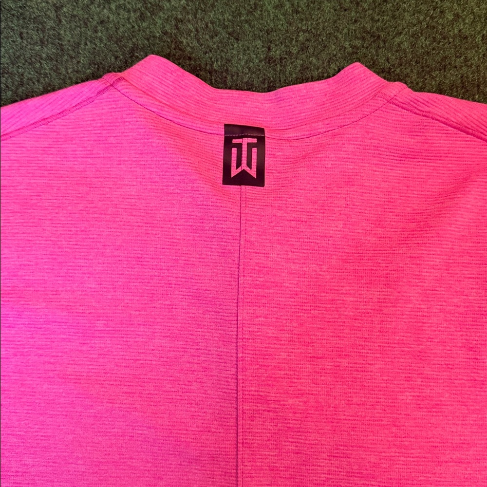 Tiger Woods by Nike Aeroreact Mock Neck Polo (Pink with Black accents / Size M)